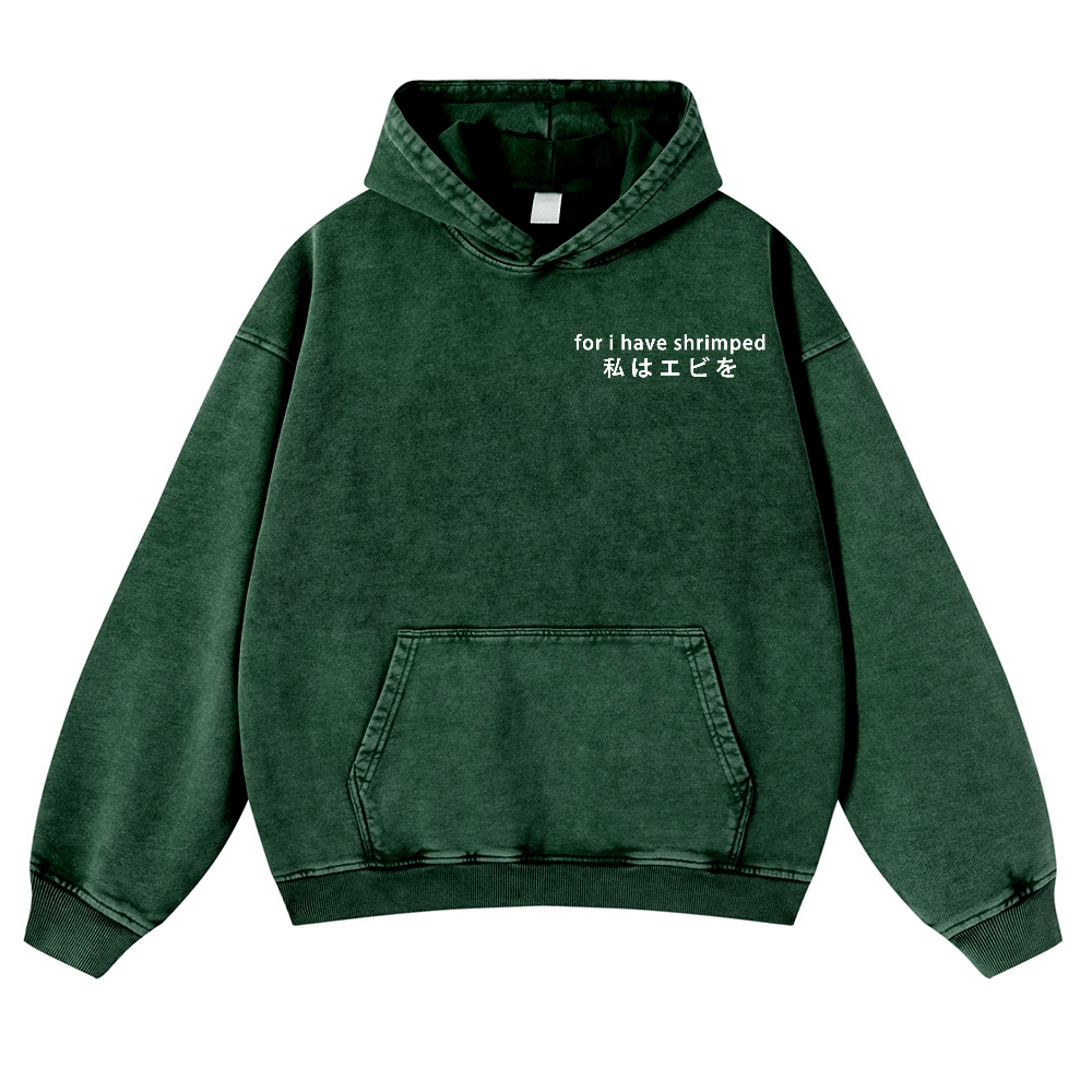 Shrimp Vintage Washed Cotton Back Art Hoodie