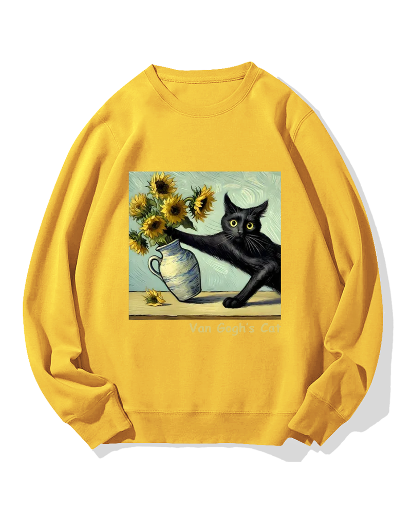 Van Gogh's Naughty Cat Cotton Sweatshirt