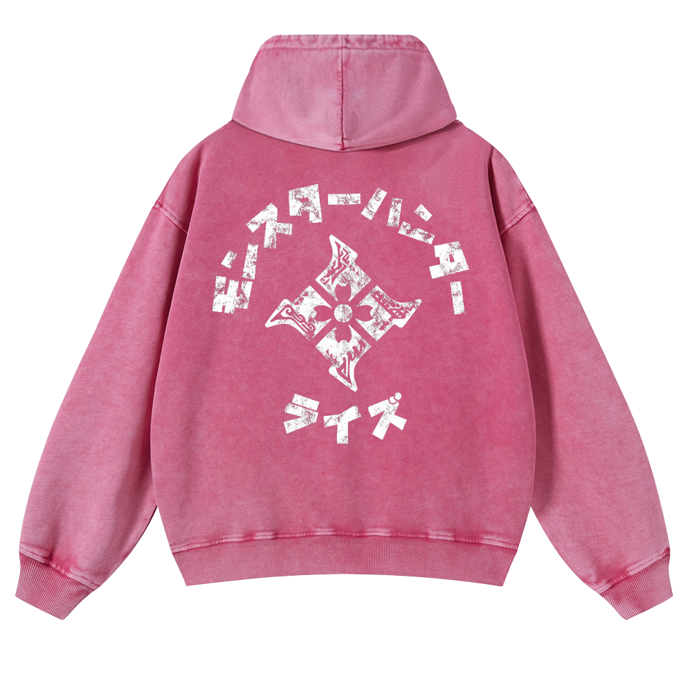 Monster Hunter Rise Vintage Washed Cotton Back Art Hoodie
