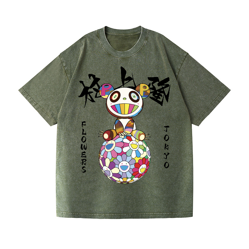 Japan Panda Vintage Wash Japanese Design T-Shirt
