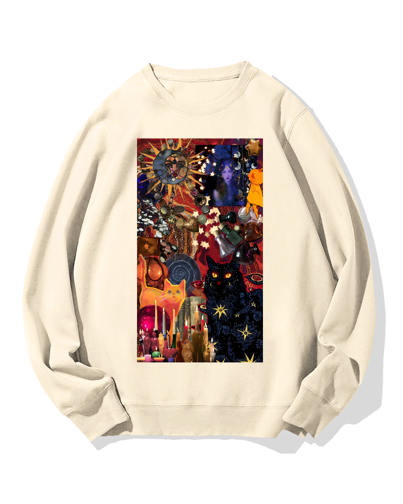 Mysterious Cat Cotton Sweatshirt