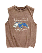 Midnight Philosopher Vintage Distressed Washed Tank Top