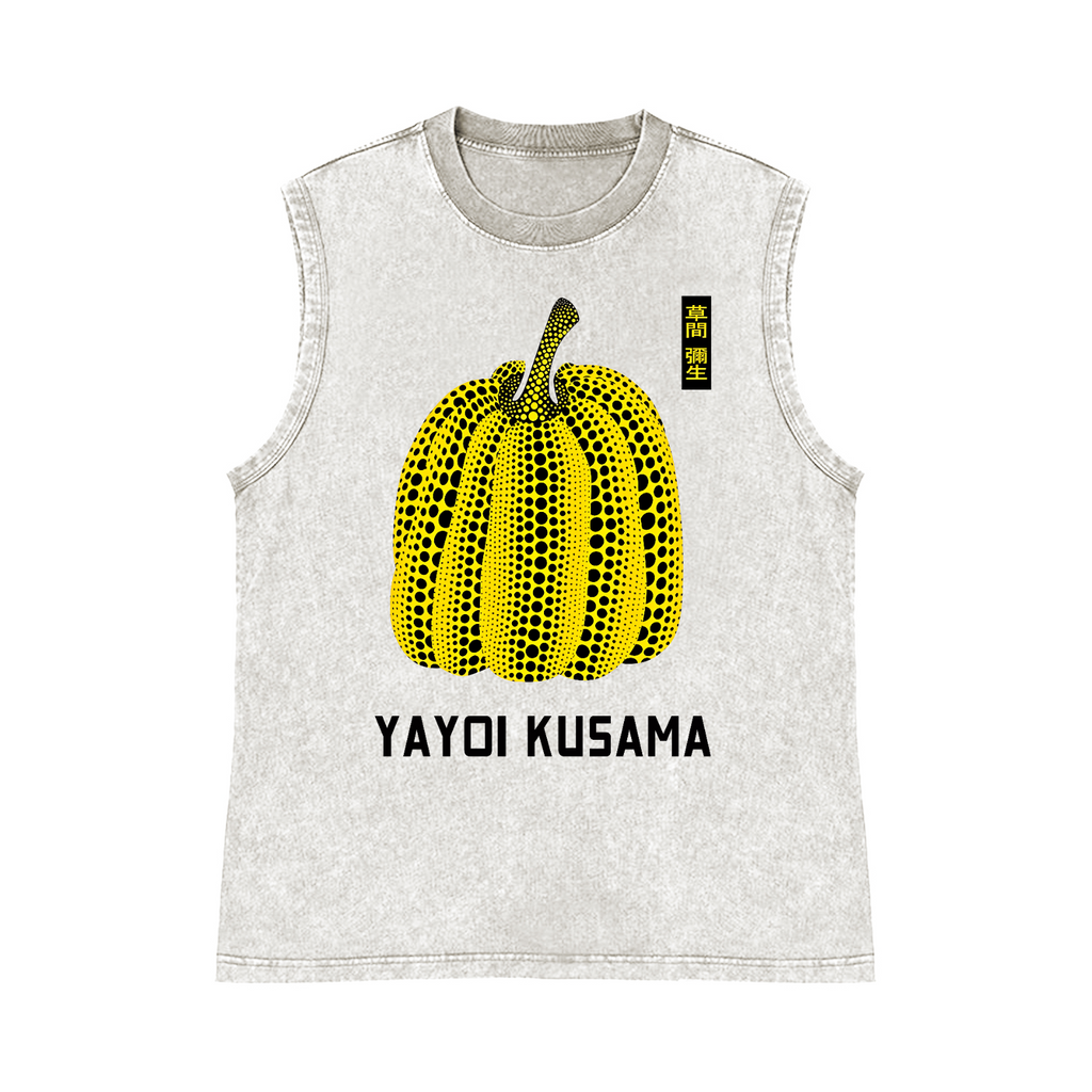 Yayoi Kusama Pure Cotton Wash-Dyed Sleeveless Tank Top