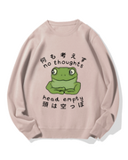 No Thoughts Head Empty Frog Cotton Sweatshirt