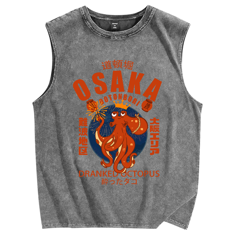 Osaka October Hanabi fireworks Vintage Distressed Washed Tank Top