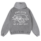 Cat Vintage Washed Cotton Back Art Hoodie