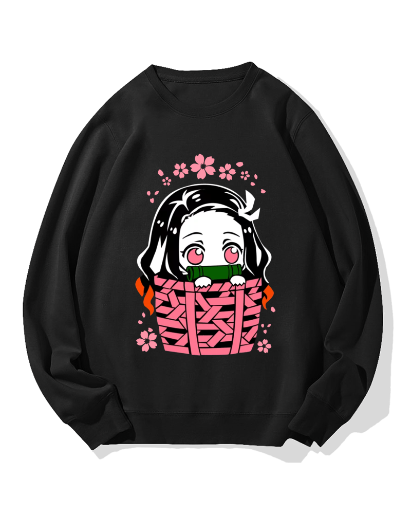Nezuko Chibi basket Cotton Sweatshirt