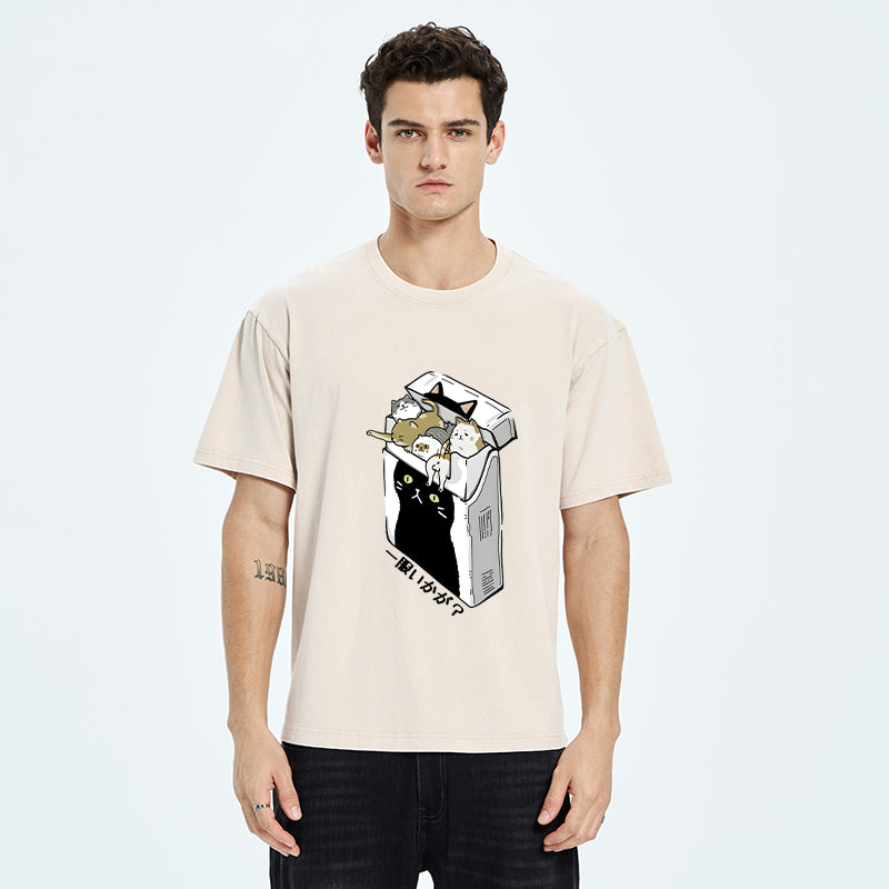 Unisex Have A Catgarette？ Washed T-Shirt