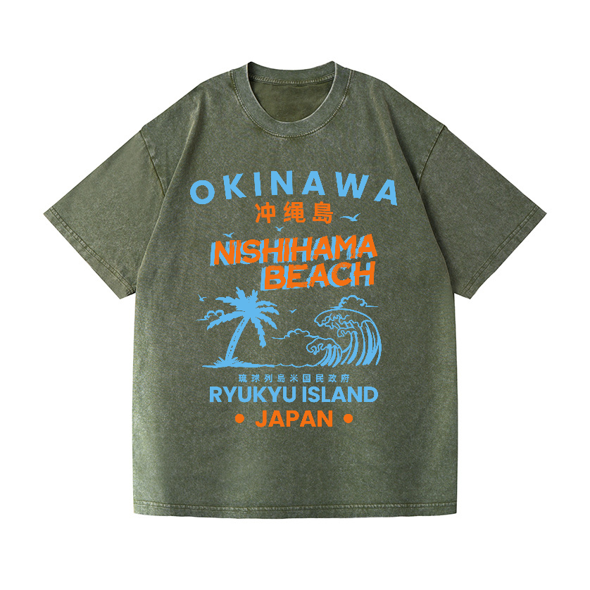 Okinawa Vintage Wash Japanese Design T-Shirt