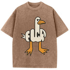 Tokyocanvas Angry Goose Funny Washed T-Shirt
