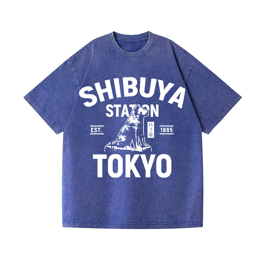 Shibuya Hachiko Vintage Wash Japanese Design T-Shirt