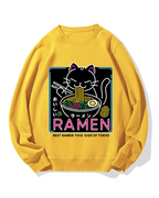Neon Cat Ramen Cotton Sweatshirt
