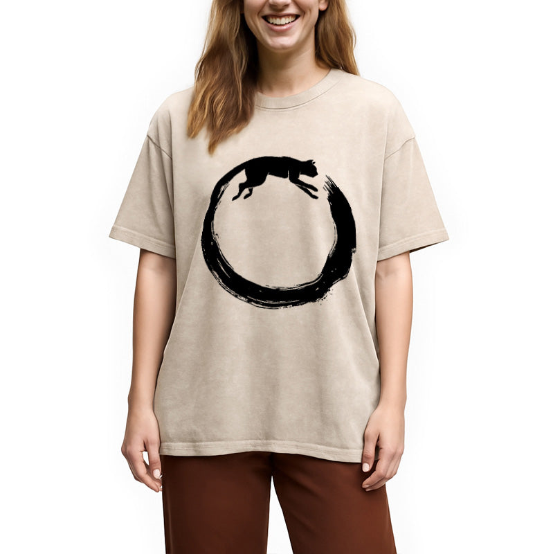Cat's Circle Washed T-Shirt