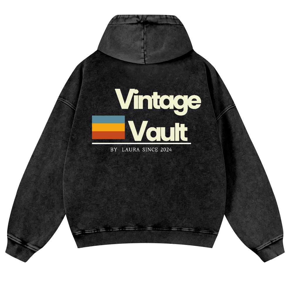 Vintage Vault Vintage Washed Cotton Back Art Hoodie