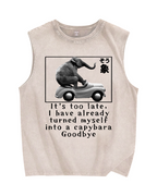 Funny elephant driving a car Vintage Distressed Washed Tank Top