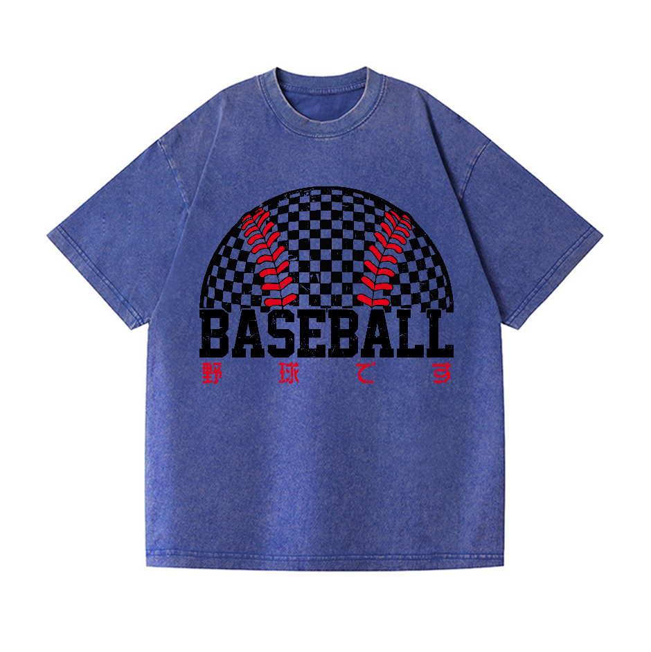 Baseball Vintage Wash Japanese Design T-Shirt
