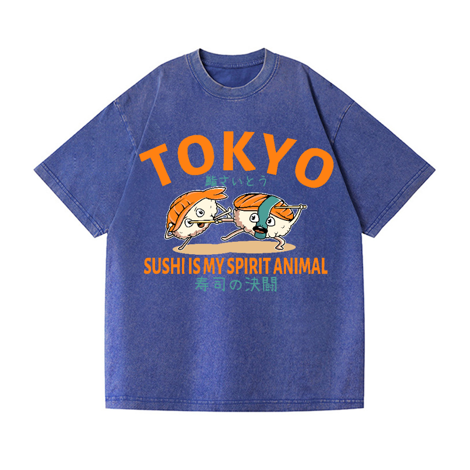 Sushi Vintage Wash Japanese Design T-Shirt