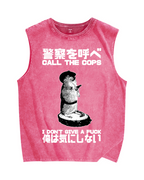 Call the cops I dont care Vintage Distressed Washed Tank Top