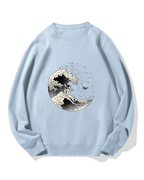 Astronaut surfing the waves Cotton Sweatshirt