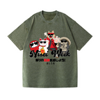 Cat Daruma Vintage Wash Japanese Design T-Shirt