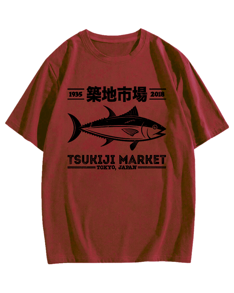 Tsukiji Market Tokyo Cotton casual T-shirt