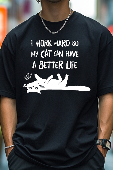 I Work Hard So Cat Japanese Style Classic Tee