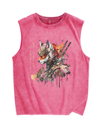 Samurai Fox Vintage Distressed Washed Tank Top
