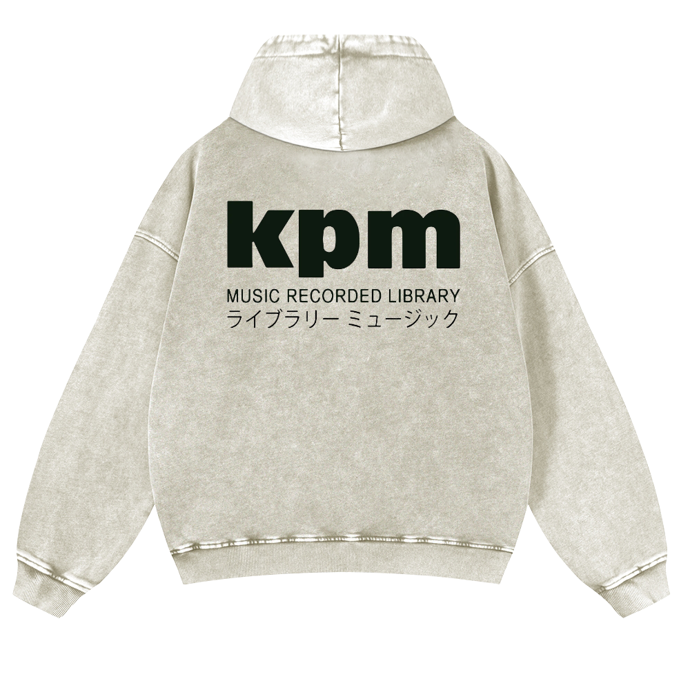 KPM Music Recorded Library Vintage Washed Cotton Back Art Hoodie