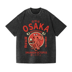 Osaka Dotonbori Drunken Octopus Vintage Wash Japanese Design T-Shirt