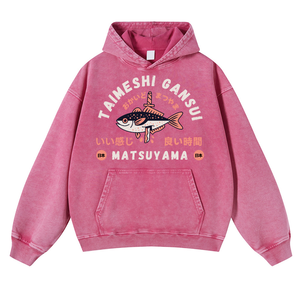 Taimeshi Gansui Vintage Washed Thick Cotton Hoodie