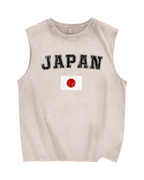 Japan Flag Vintage Distressed Washed Tank Top
