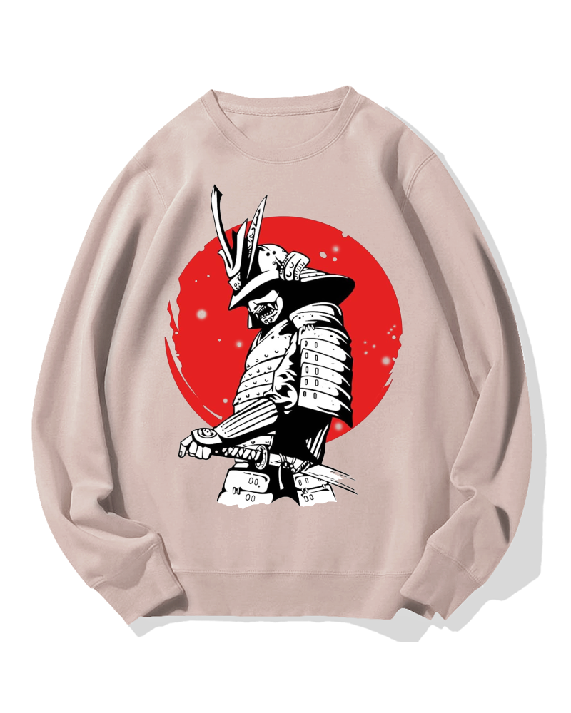 Hinomaru and Japanese samurai Cotton Sweatshirt