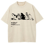 Queue for bathing cats Washed T-Shirt