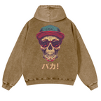 Skull Vintage Washed Cotton Back Art Hoodie