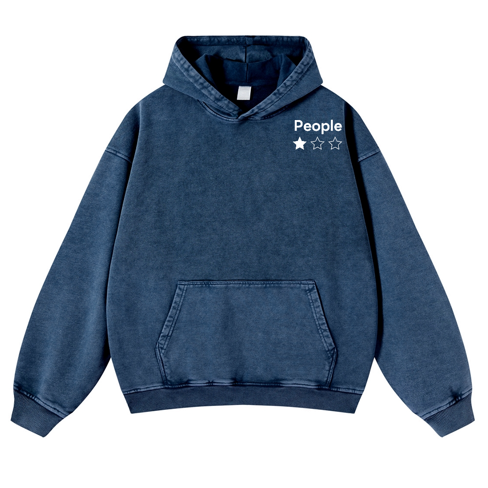 People Vintage Washed Cotton Back Art Hoodie