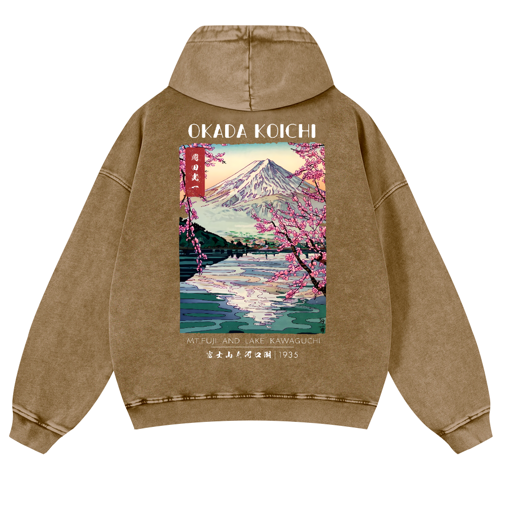 Okada Koichi Vintage Washed Cotton Back Art Hoodie