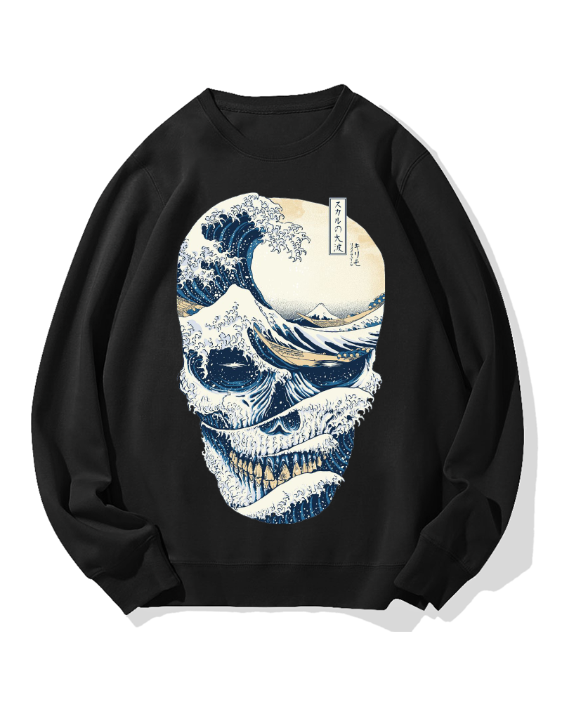 Wave Skeleton Cotton Sweatshirt