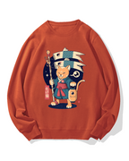 Japanese Cat Cotton Sweatshirt