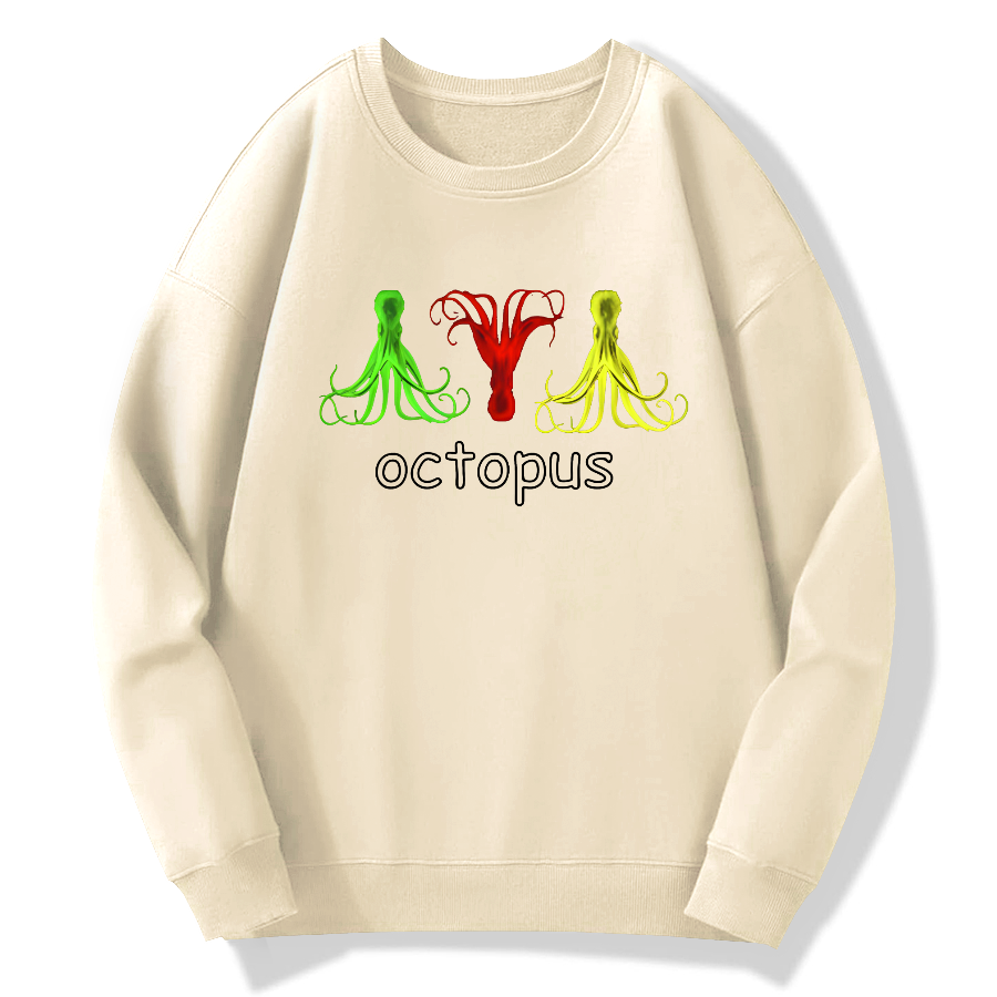 octopus Cotton Pullover Sweatshirt