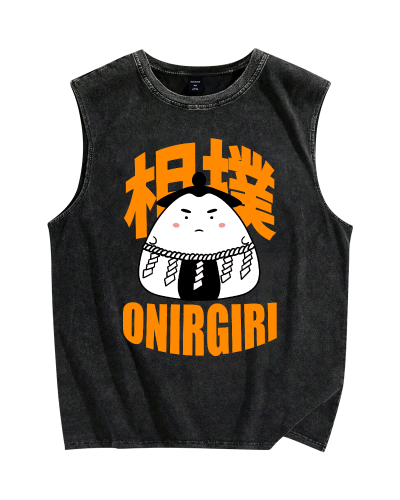 Sumo Onigiri Vintage Distressed Washed Tank Top