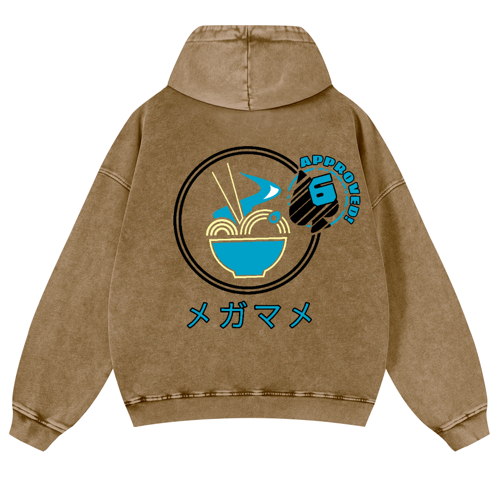 Ramen Vintage Washed Cotton Back Art Hoodie