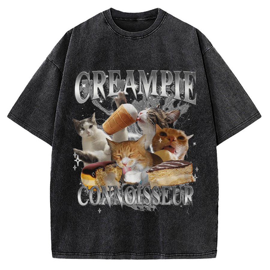 Creampie Connoisseur Meme Vintage Washed T-shirt