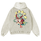 Frog Vintage Washed Cotton Back Art Hoodie