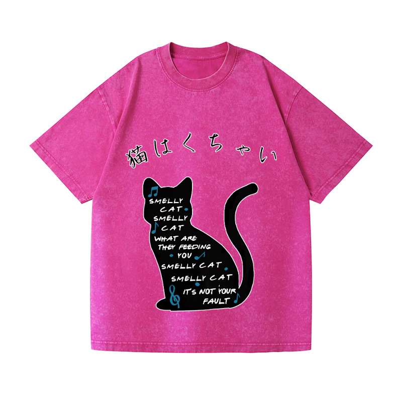 Cat Vintage Wash Japanese Design T-Shirt