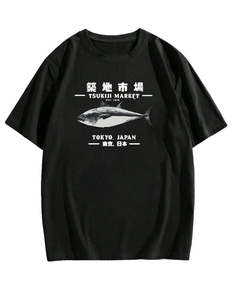 Tokyo Tsukiji Market Cotton casual T-shirt