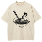 Geisha Tattoo Ramen Washed T-Shirt
