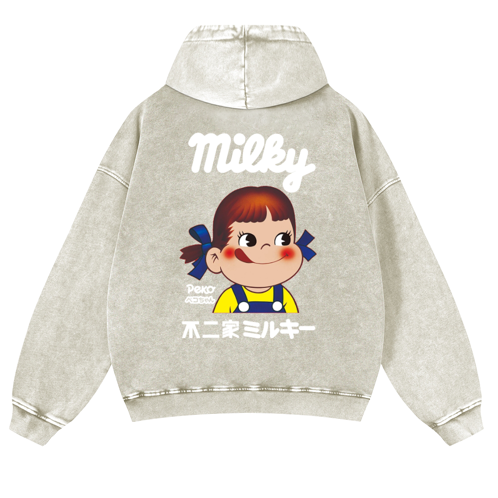 Fujiya Vintage Washed Cotton Back Art Hoodie