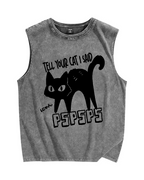 Attract Cats Vintage Distressed Washed Tank Top
