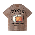 Sushi Vintage Wash Japanese Design T-Shirt
