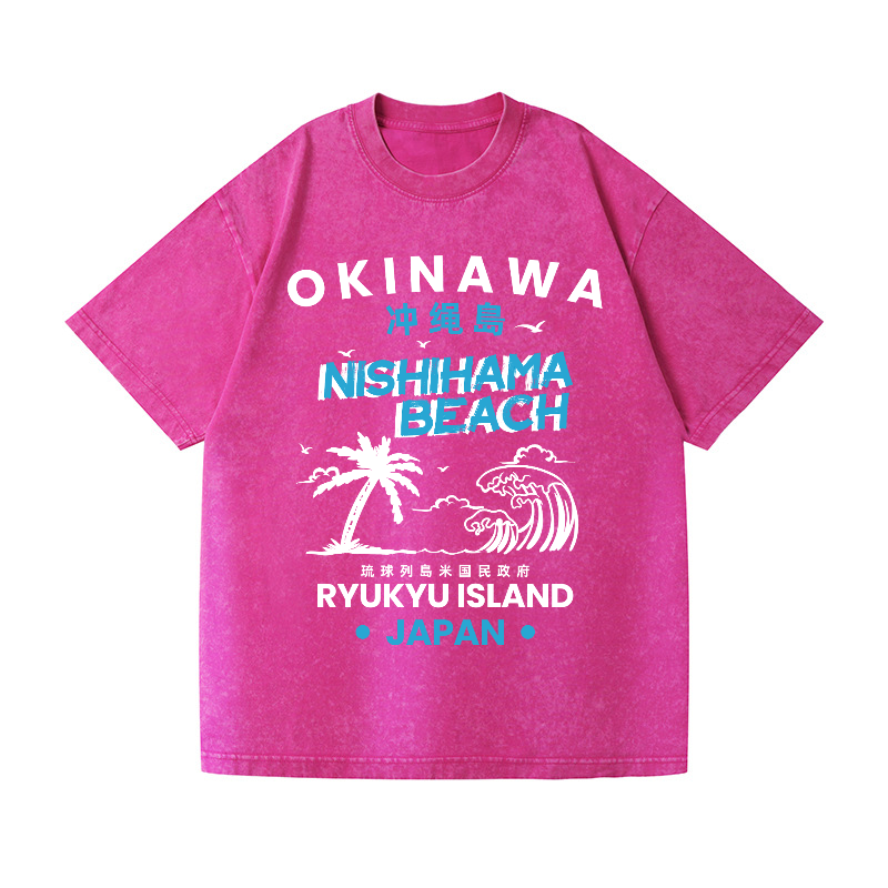 Okinawa Vintage Wash Japanese Design T-Shirt